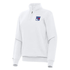 NHL New York Rangers Antigua Women's Victory Quarter-Zip Sweatshirt - White