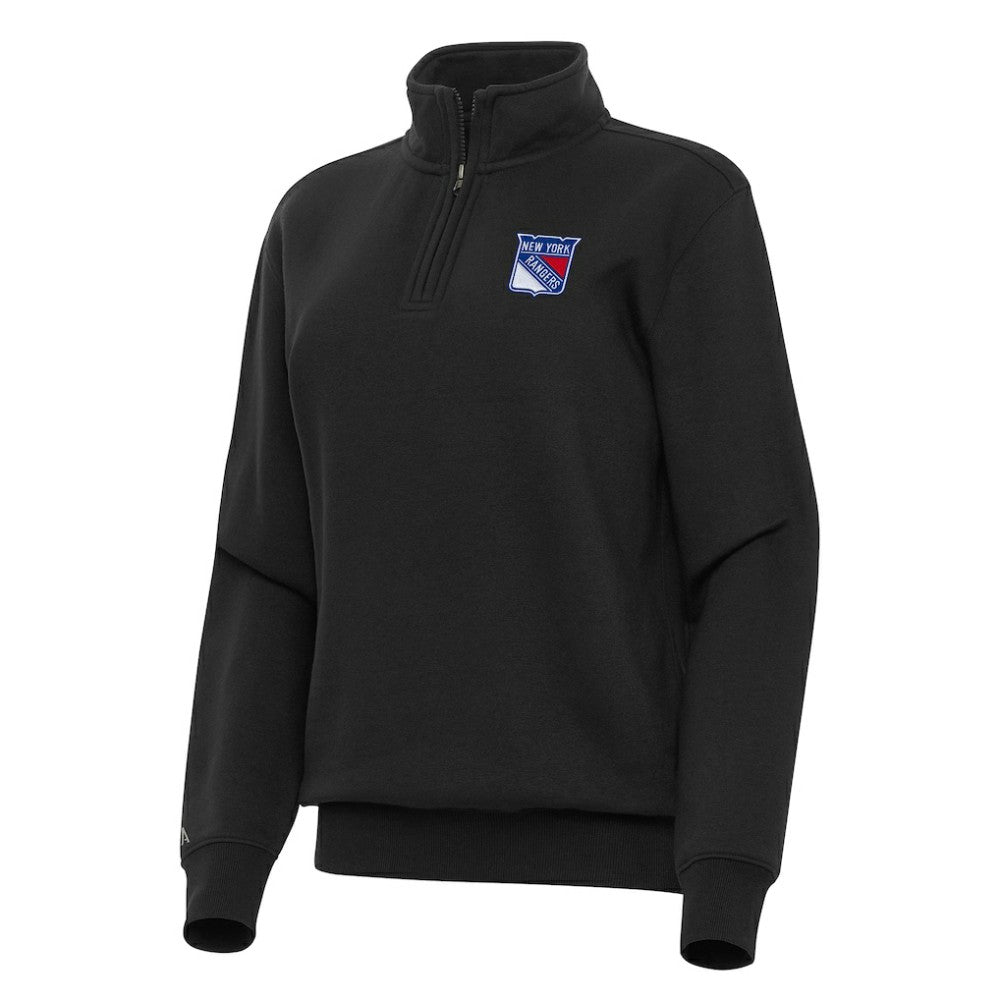 NHL New York Rangers Antigua Women's Victory Quarter-Zip Sweatshirt - Black