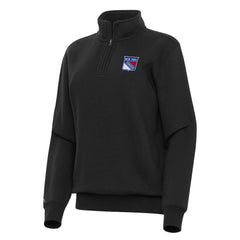 NHL New York Rangers Antigua Women's Victory Quarter-Zip Sweatshirt - Black