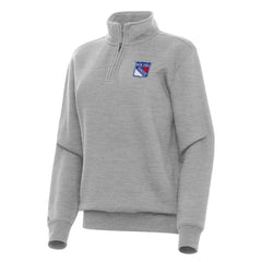 NHL New York Rangers Antigua Women's Victory Quarter-Zip Sweatshirt - Heather Gray