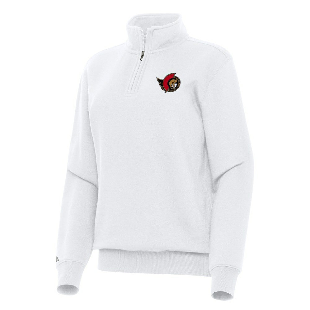 NHL Ottawa Senators Antigua Women's Victory Quarter-Zip Sweatshirt - White