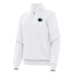 NHL San Jose Sharks Antigua Women's Victory Quarter-Zip Sweatshirt - White