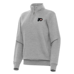 NHL Philadelphia Flyers Antigua Women's Victory Quarter-Zip Sweatshirt - Heather Gray