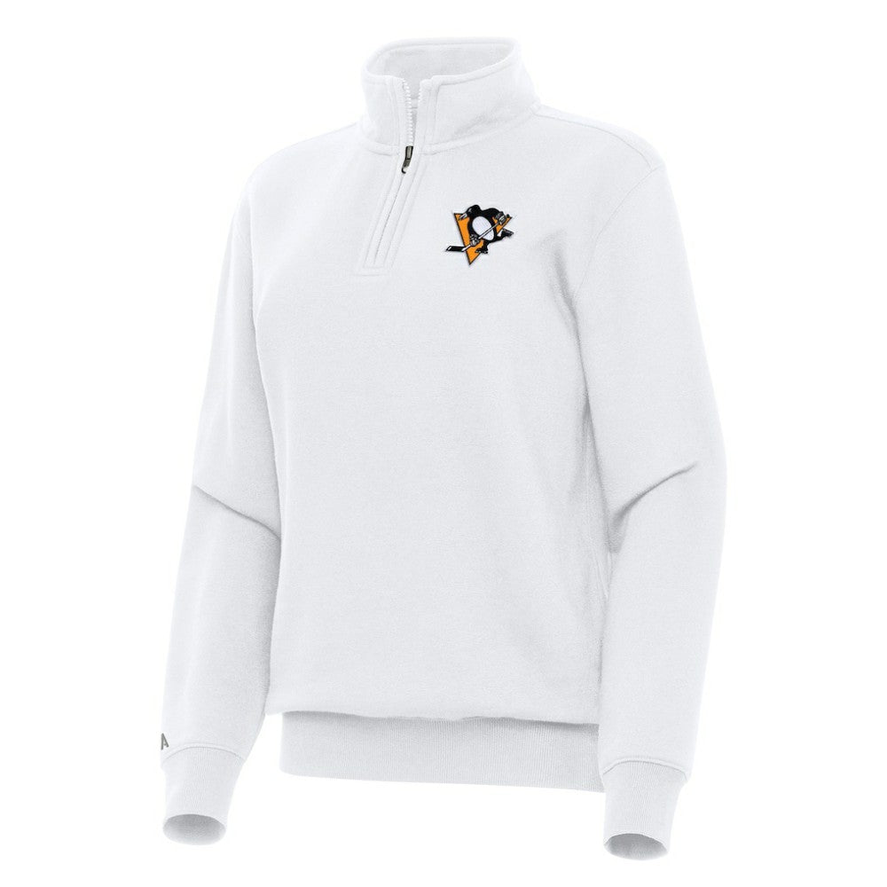 NHL Pittsburgh Penguins Antigua Women's Victory Quarter-Zip Sweatshirt - White