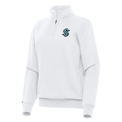 NHL Seattle Kraken Antigua Women's Victory Quarter-Zip Sweatshirt - White