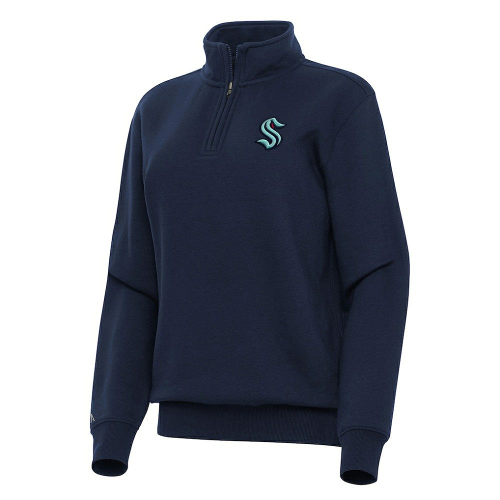 NHL Seattle Kraken Antigua Women's Victory Quarter-Zip Sweatshirt - Navy
