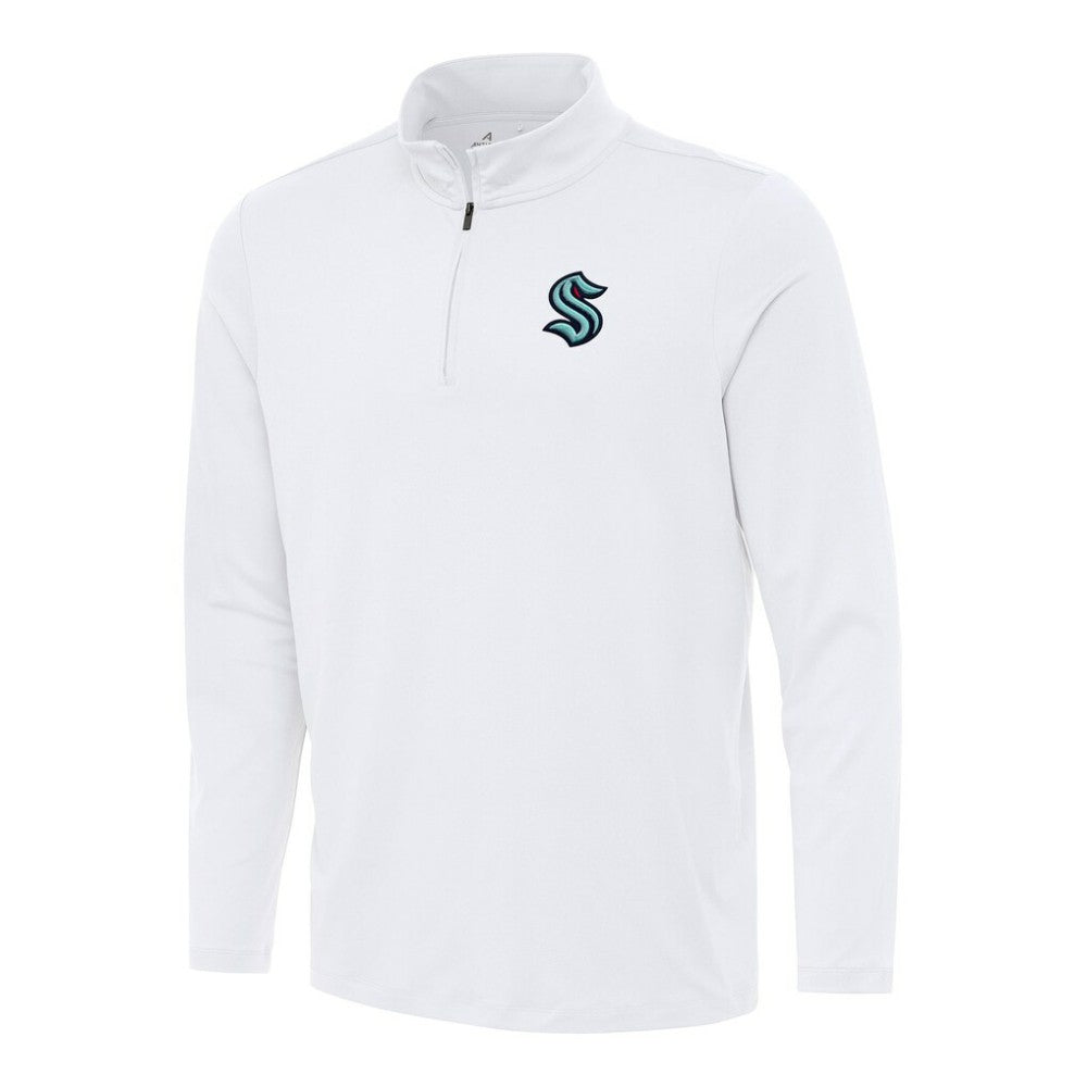 NHL Seattle Kraken Antigua Reprocess Quarter-Zip Top - White