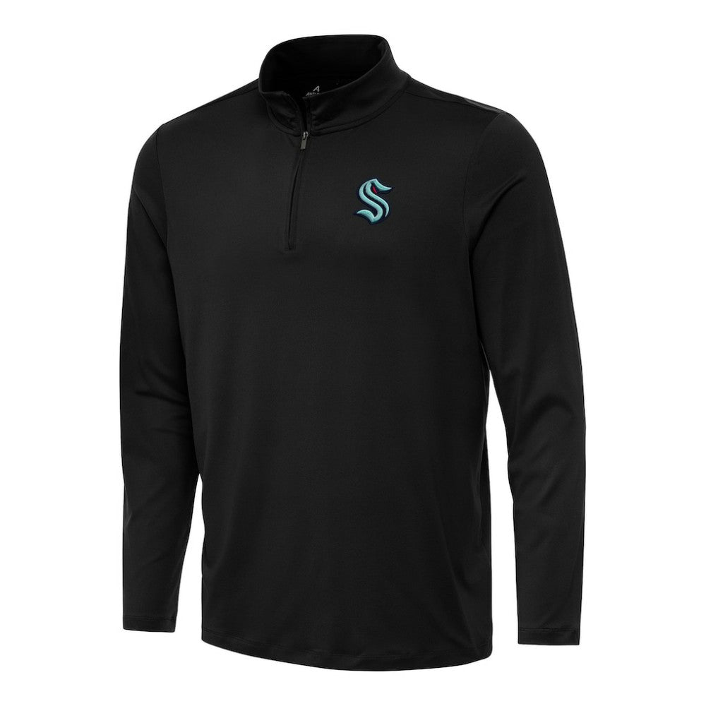 NHL Seattle Kraken Antigua Reprocess Quarter-Zip Top - Black