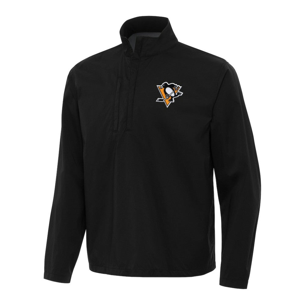 NHL Pittsburgh Penguins Antigua Brisk Quarter-Zip Windbreaker - Black