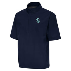 NHL Seattle Kraken Antigua Brisk Quarter-Zip Windbreaker - Navy