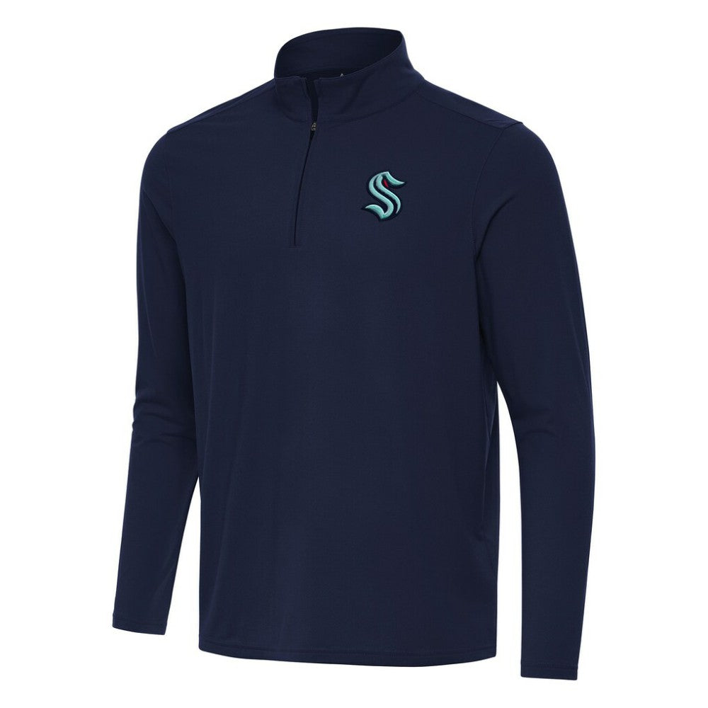 NHL Seattle Kraken Antigua Intent Quarter-Zip Top - Navy