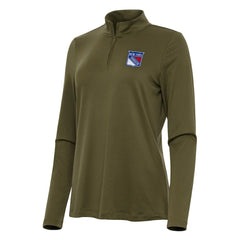 NHL New York Rangers Antigua Women's Reprocess Quarter-Zip Top - Olive