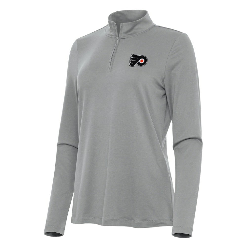 NHL Philadelphia Flyers Antigua Women's Reprocess Quarter-Zip Top - Gray