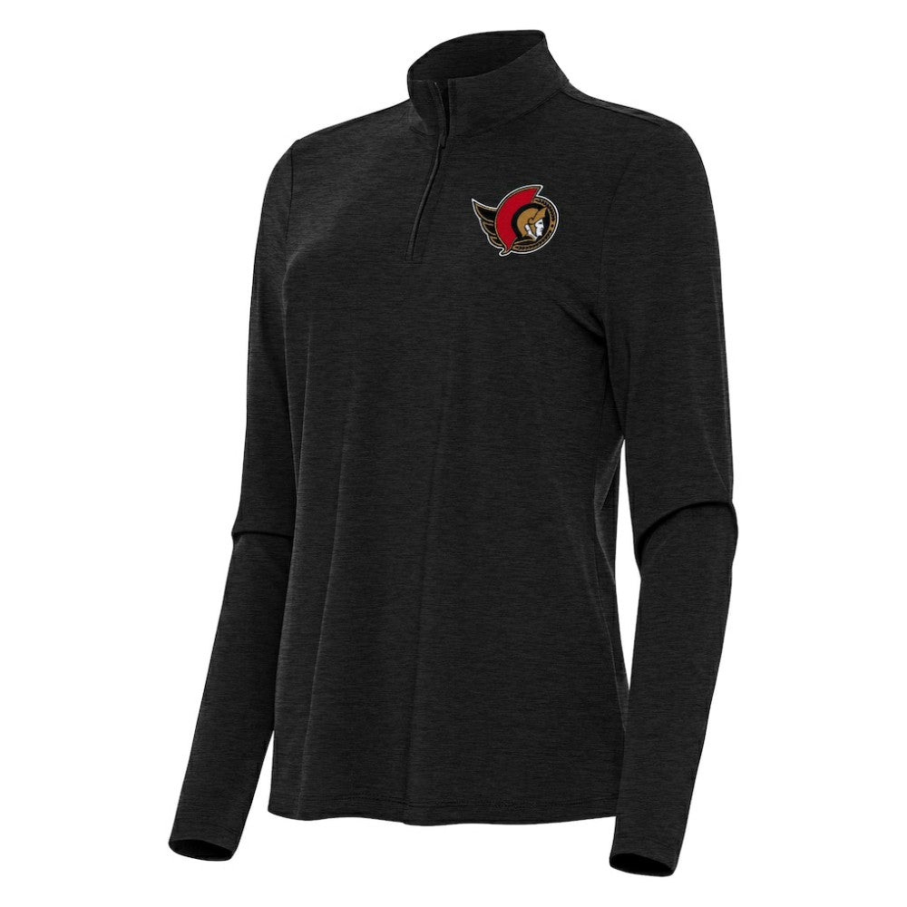 NHL Ottawa Senators Antigua Women's Bright Quarter-Zip Top - Heather Black