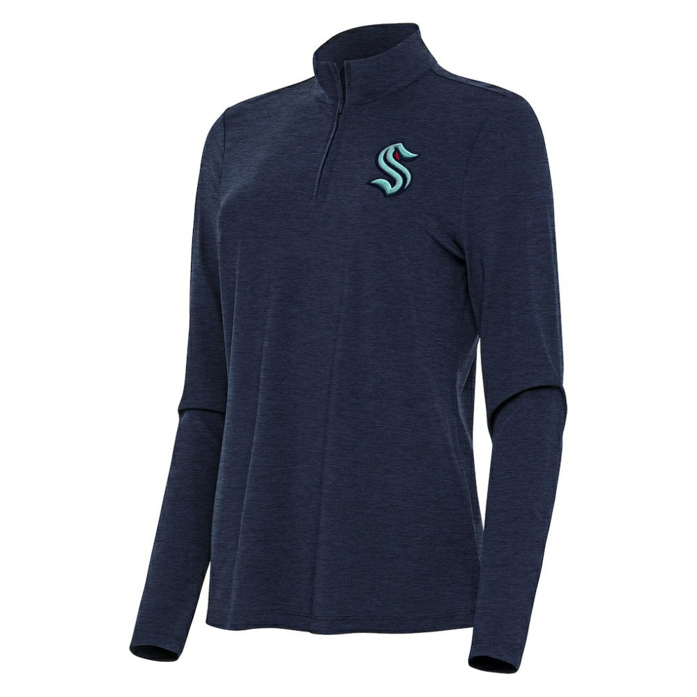 NHL Seattle Kraken Antigua Women's Bright Quarter-Zip Top - Heather Navy