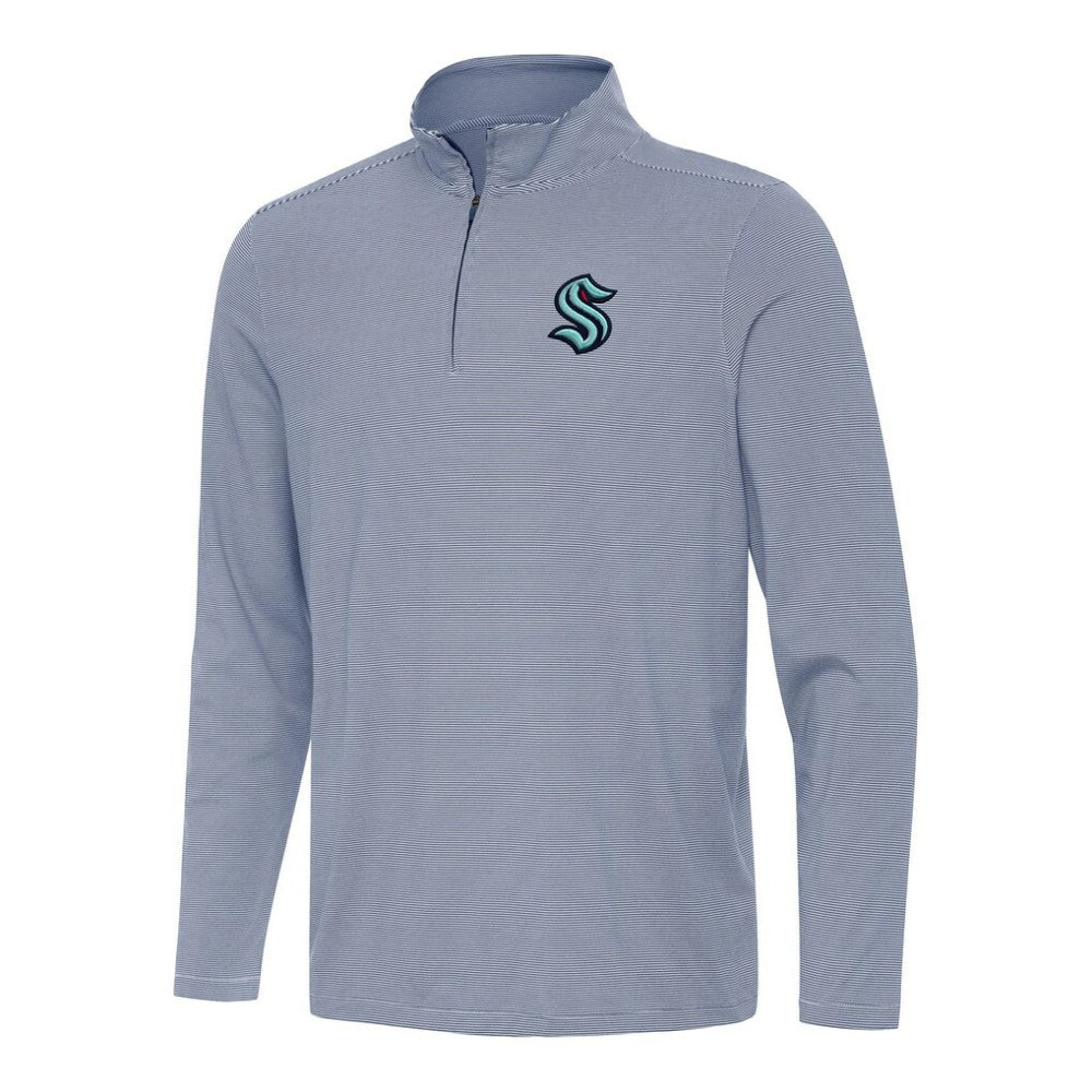 NHL Seattle Kraken Antigua Twine Quarter-Zip Top - Navy