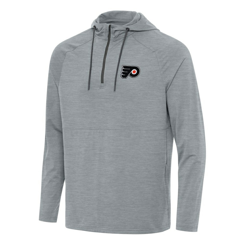 NHL Philadelphia Flyers Antigua Spikes Quarter-Zip Hoodie - Heather Gray