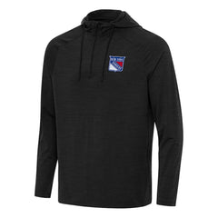 NHL New York Rangers Antigua Spikes Quarter-Zip Hoodie - Heather Black