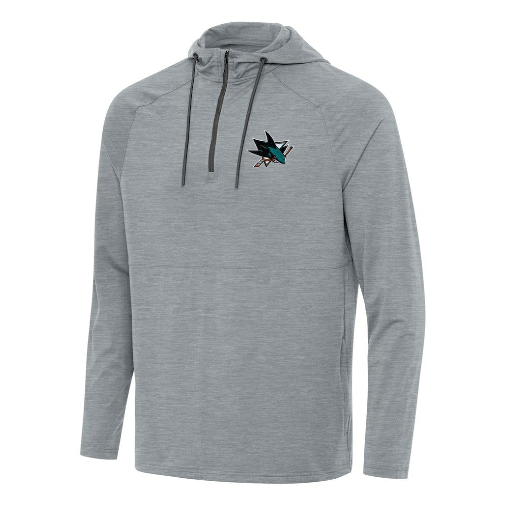 NHL San Jose Sharks Antigua Spikes Quarter-Zip Hoodie - Heather Gray
