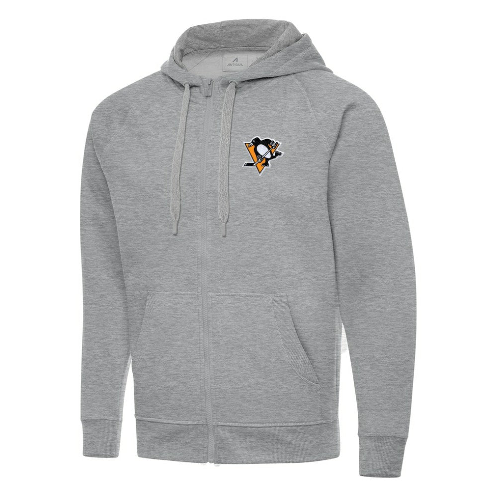 NHL Pittsburgh Penguins Antigua Big & Tall Victory Full-Zip Hoodie - Heather Gray