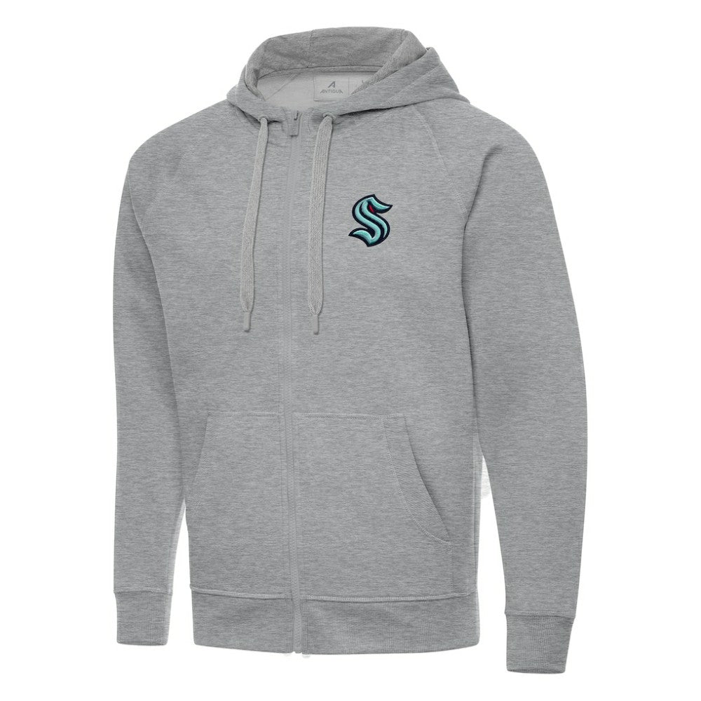 NHL Seattle Kraken Antigua Big & Tall Victory Full-Zip Hoodie - Heather Gray