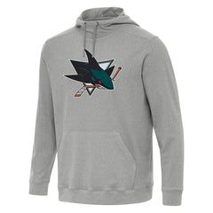 NHL San Jose Sharks Antigua Cloud Pullover Hoodie - Heather Gray
