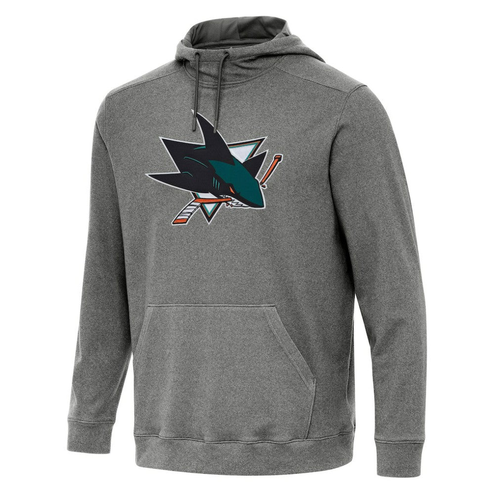 NHL San Jose Sharks Antigua Cloud Pullover Hoodie - Heather Black
