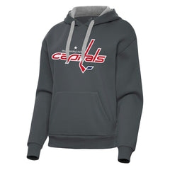 NHL Washington Capitals Antigua Women's Victory Pullover Hoodie - Charcoal