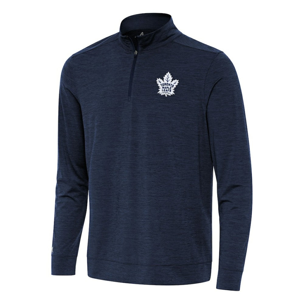 NHL Toronto Maple Leafs Antigua Bright Quarter-Zip Top - Heather Navy