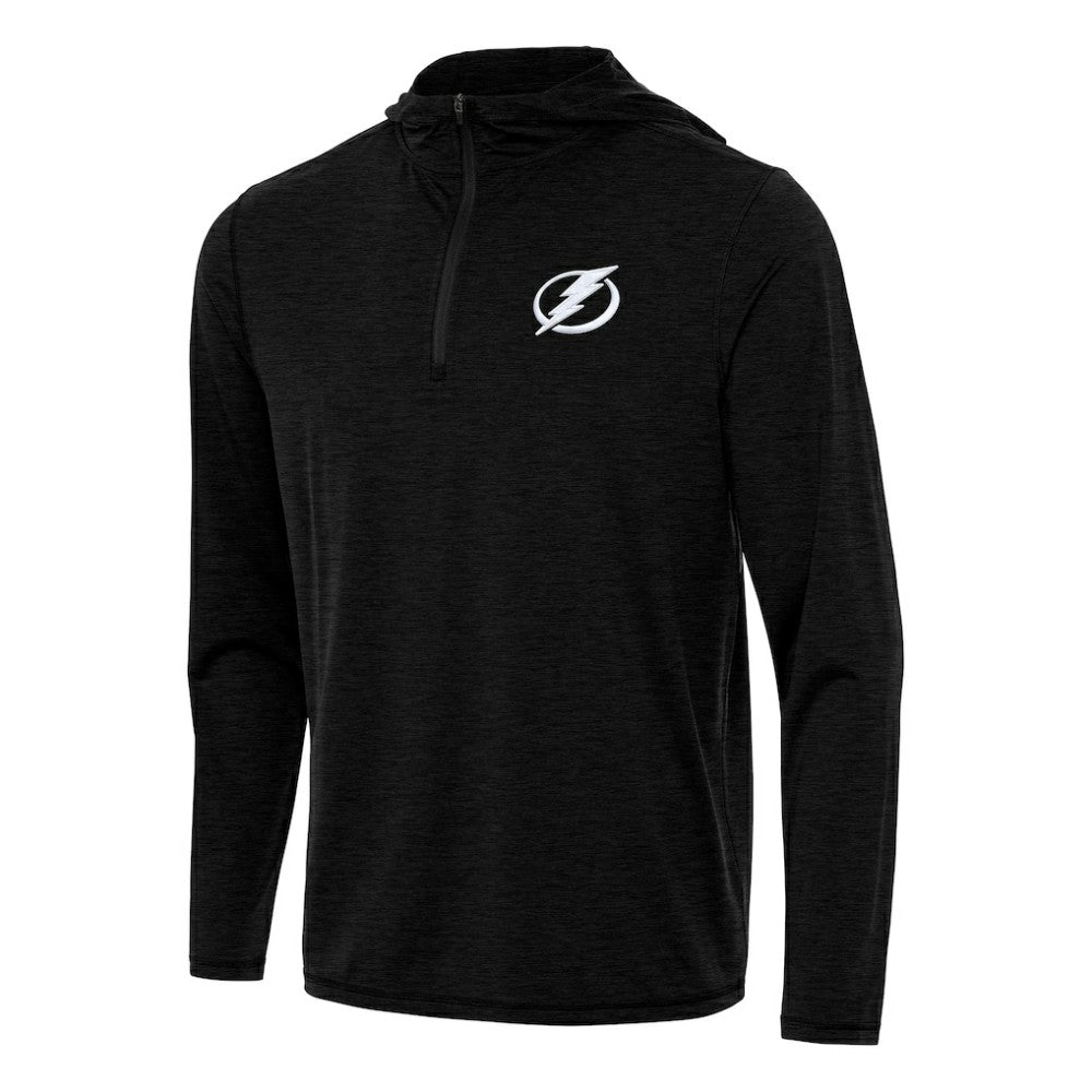 NHL Tampa Bay Lightning Antigua Tidy Quarter-Zip Hoodie - Heather Black