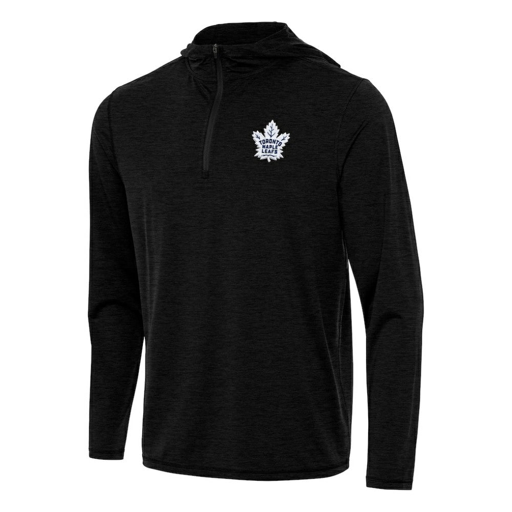 NHL Toronto Maple Leafs Antigua Tidy Quarter-Zip Hoodie - Heather Black