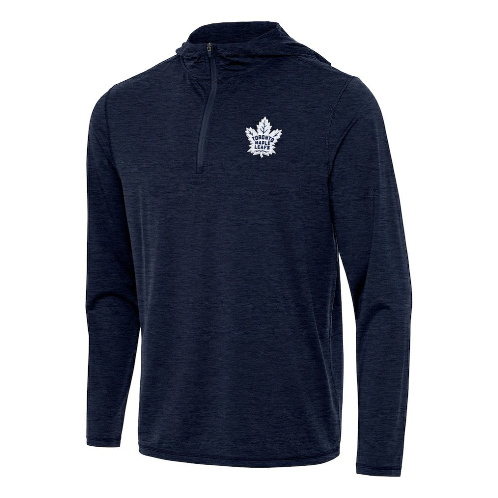 NHL Toronto Maple Leafs Antigua Tidy Quarter-Zip Hoodie - Heather Navy