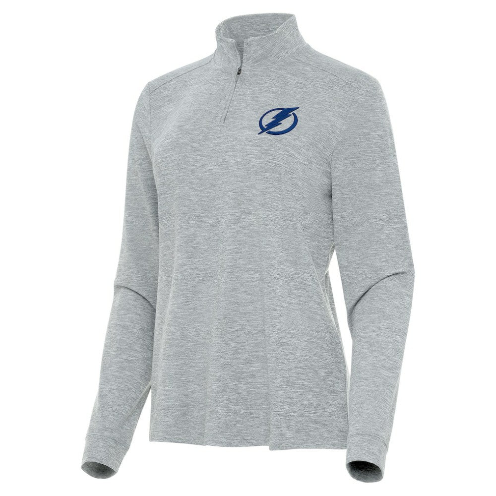 NHL Tampa Bay Lightning Antigua Women's Mentor Quarter-Zip Mock Long Sleeve Top - Heather Gray