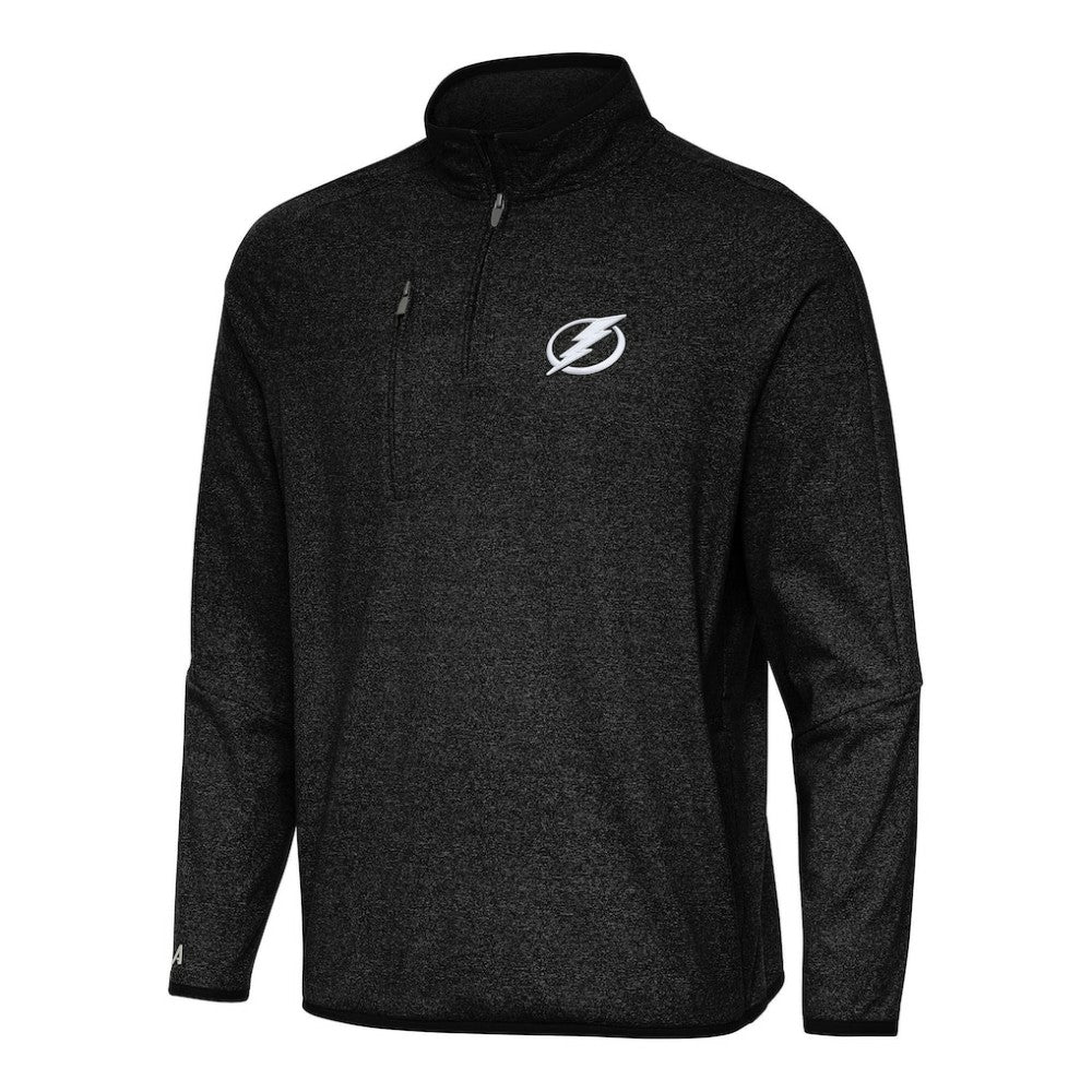 NHL Tampa Bay Lightning Antigua Certain Quarter-Zip Tri-Blend Sweatshirt - Heather Black