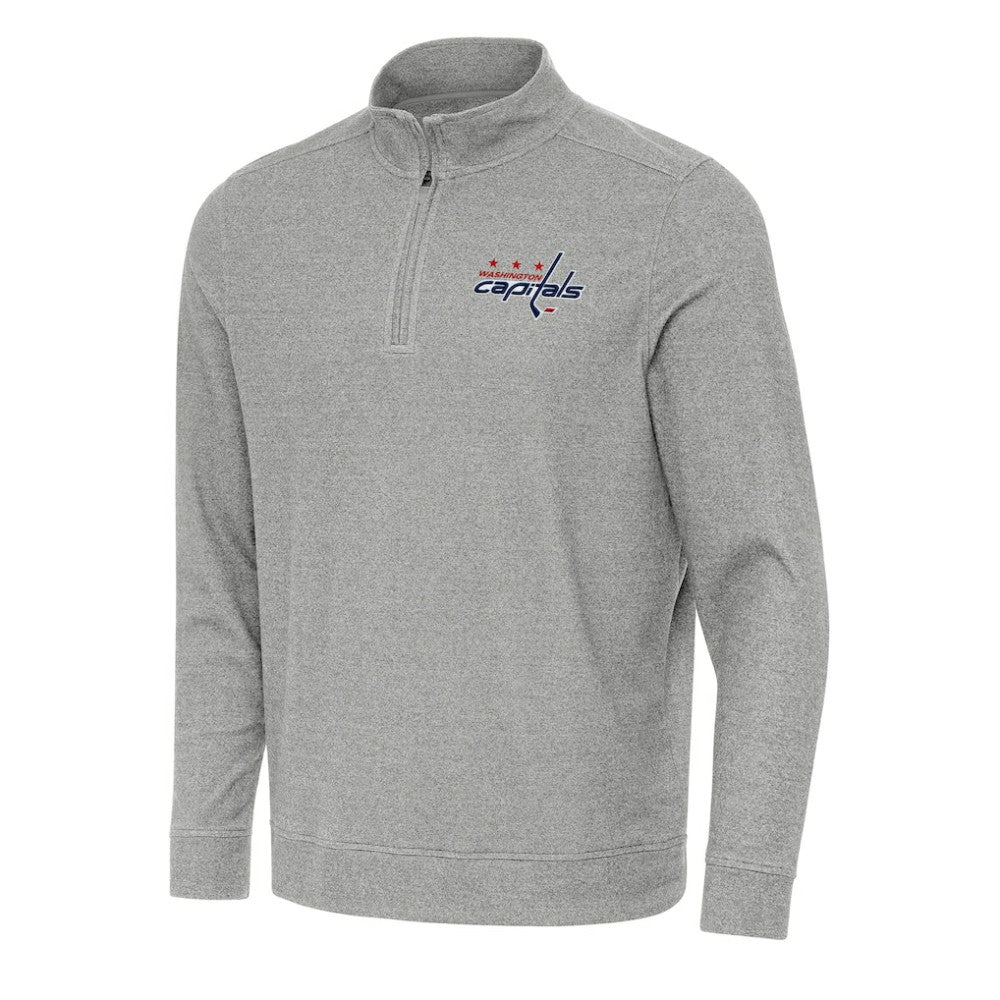 NHL Washington Capitals Antigua Subtle Quarter-Zip Sweatshirt - Heather Gray