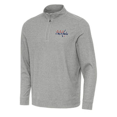 NHL Washington Capitals Antigua Subtle Quarter-Zip Sweatshirt - Heather Gray