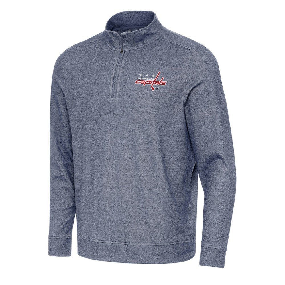 NHL Washington Capitals Antigua Subtle Quarter-Zip Sweatshirt - Heather Navy