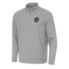 NHL Toronto Maple Leafs Antigua Subtle Quarter-Zip Sweatshirt - Heather Gray