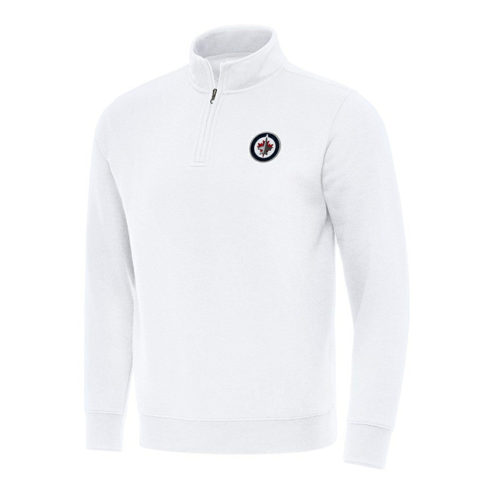 NHL Winnipeg Jets Antigua Victory Quarter-Zip Mock Sweatshirt - White