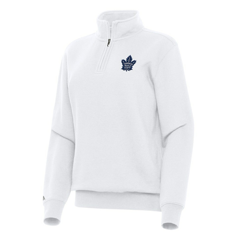 NHL Toronto Maple Leafs Antigua Women's Victory Quarter-Zip Sweatshirt - White