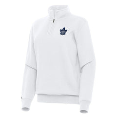 NHL Toronto Maple Leafs Antigua Women's Victory Quarter-Zip Sweatshirt - White