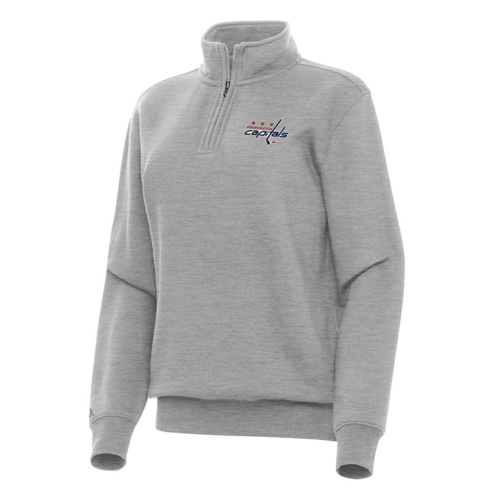 NHL Washington Capitals Antigua Women's Victory Quarter-Zip Sweatshirt - Heather Gray