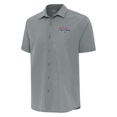 NHL Washington Capitals Antigua Activate Woven Short Sleeve Button-Up Shirt - Gray