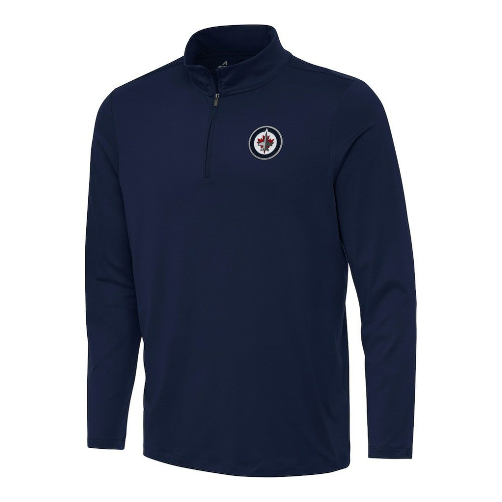NHL Winnipeg Jets Antigua Reprocess Quarter-Zip Top - Navy