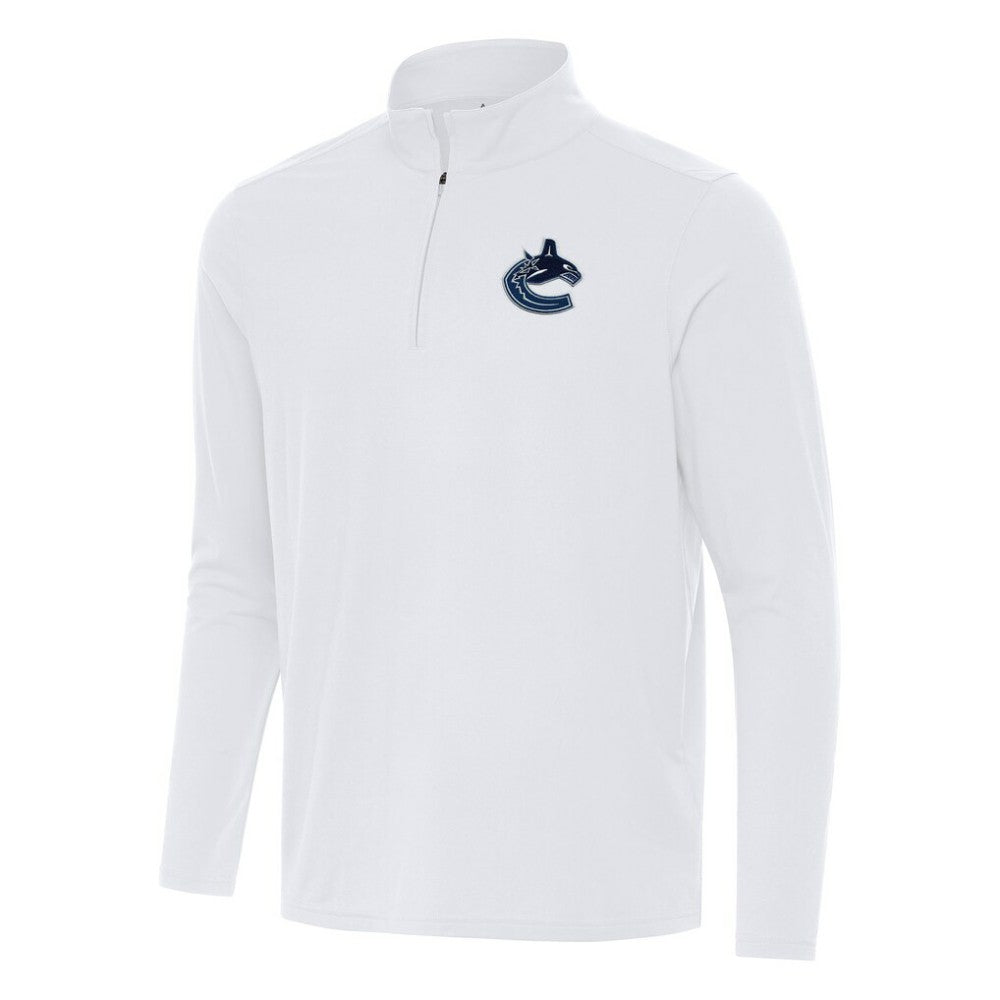 NHL Vancouver Canucks Antigua Intent Quarter-Zip Top - White