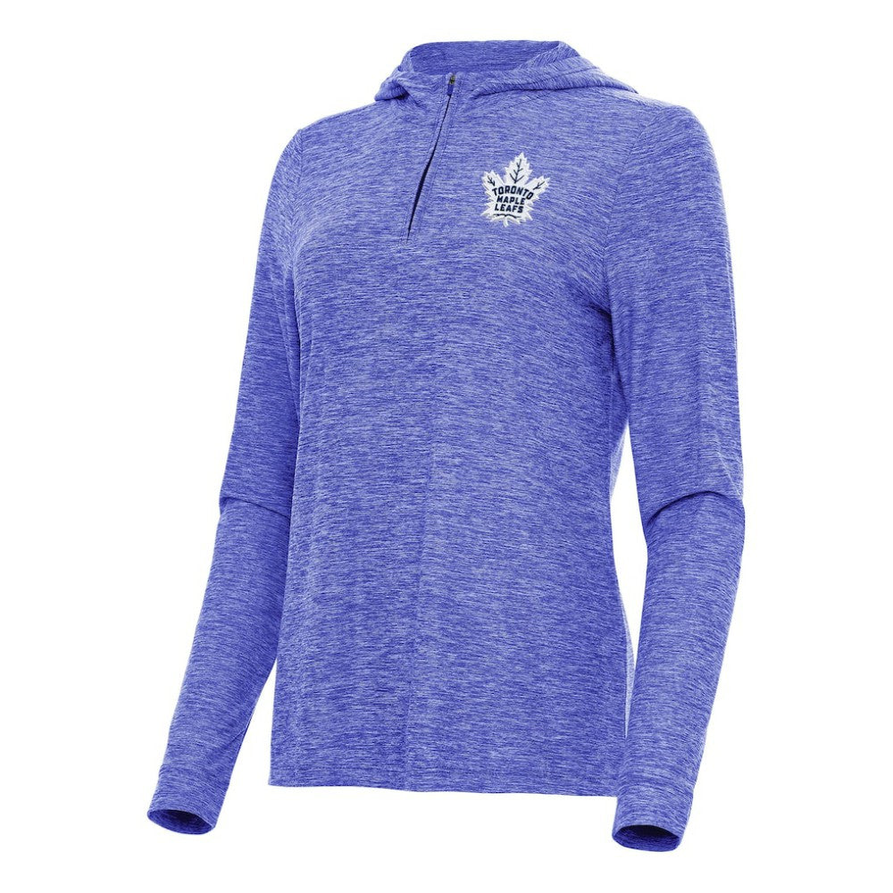 NHL Toronto Maple Leafs Antigua Women's Daybreak Quarter-Zip Hoodie - Heather Blue