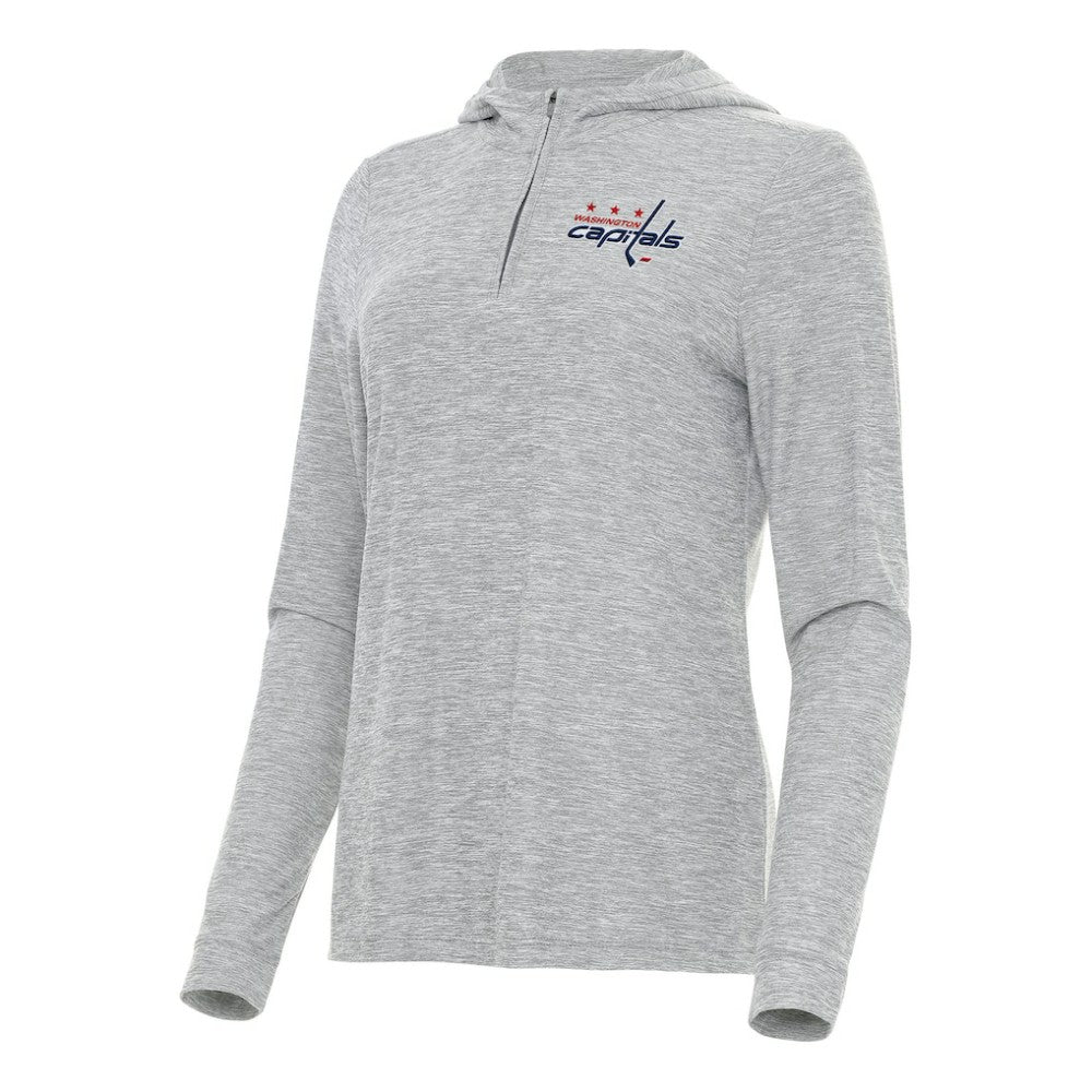 NHL Washington Capitals Antigua Women's Daybreak Quarter-Zip Hoodie - Heather Gray