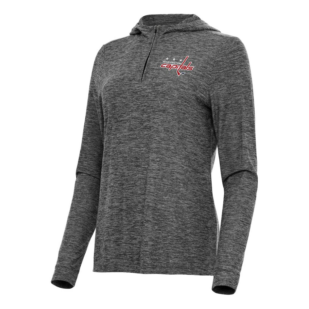 NHL Washington Capitals Antigua Women's Daybreak Quarter-Zip Hoodie - Heather Black