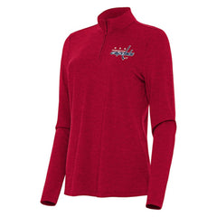 NHL Washington Capitals Antigua Women's Bright Quarter-Zip Top - Heather Red