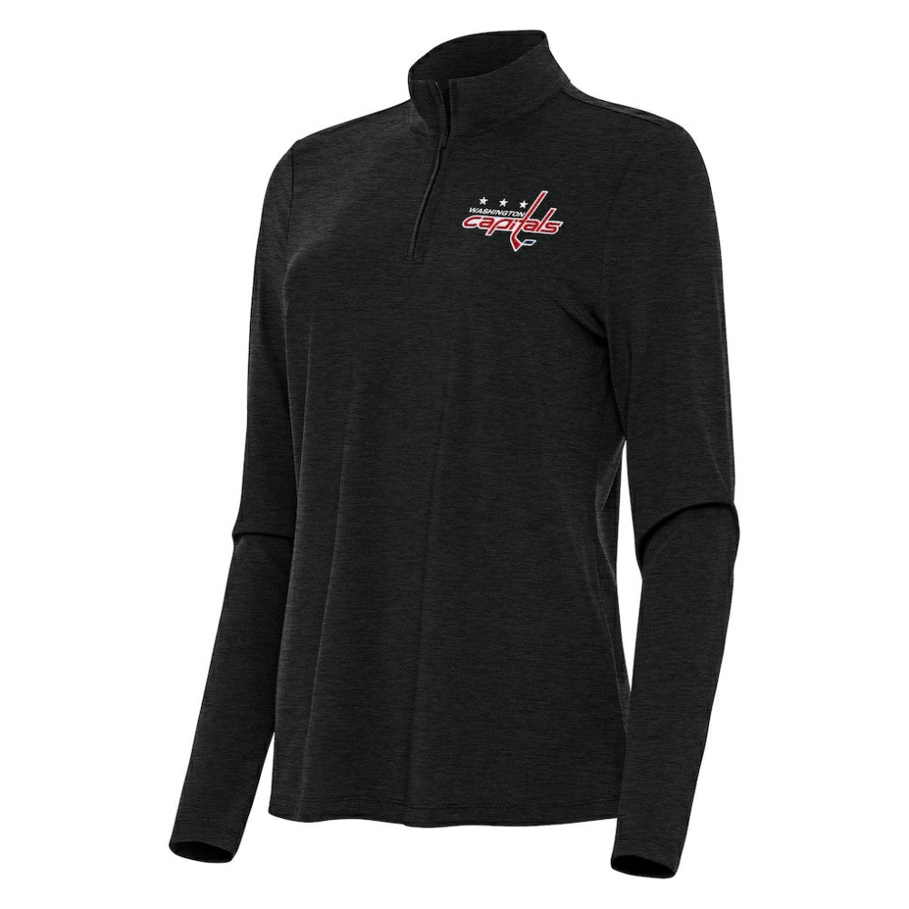 NHL Washington Capitals Antigua Women's Bright Quarter-Zip Top - Heather Black